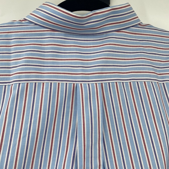 Daniel Cremieux Men’s Button Down Red Blue White Stripe Short Sleeve Shirt XL - Picture 10 of 13